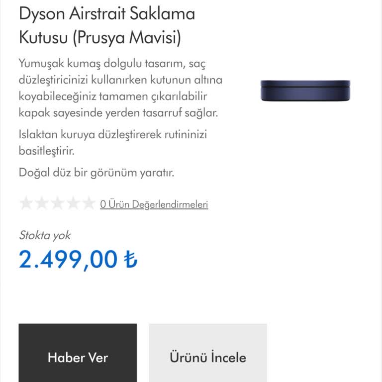 Dyson Airstrait İçin Saklama Kutusu Eksikliği Sorunu