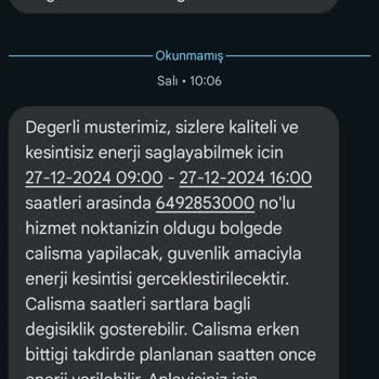 Yanlış Abonelik Bilgileriyle Gelen Mesajlar