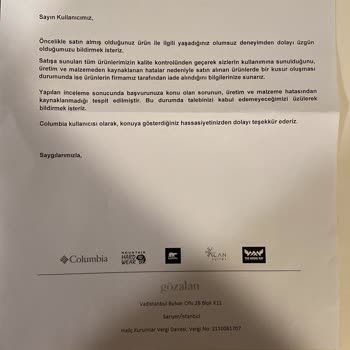 Columbia Ceket Tüy Dökme Sorunu