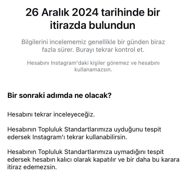 Instagram Hesap Kısıtlaması Ve Çözüm Talebi
