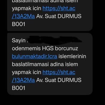 HGS Borcu Olmayan Kişiye Gelen Sahte Mesaj