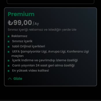 Tabii Premium Paket Yükseltme Sorunu