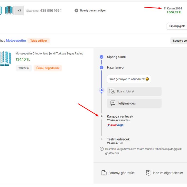 Hepsiburada'da Değişim Sorunu Ve Geciken Kargo
