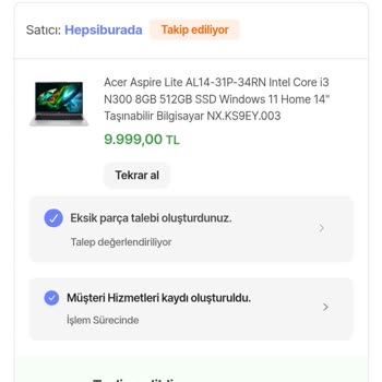 Eksik Ürün Ve İlgisiz Müşteri Hizmetleri