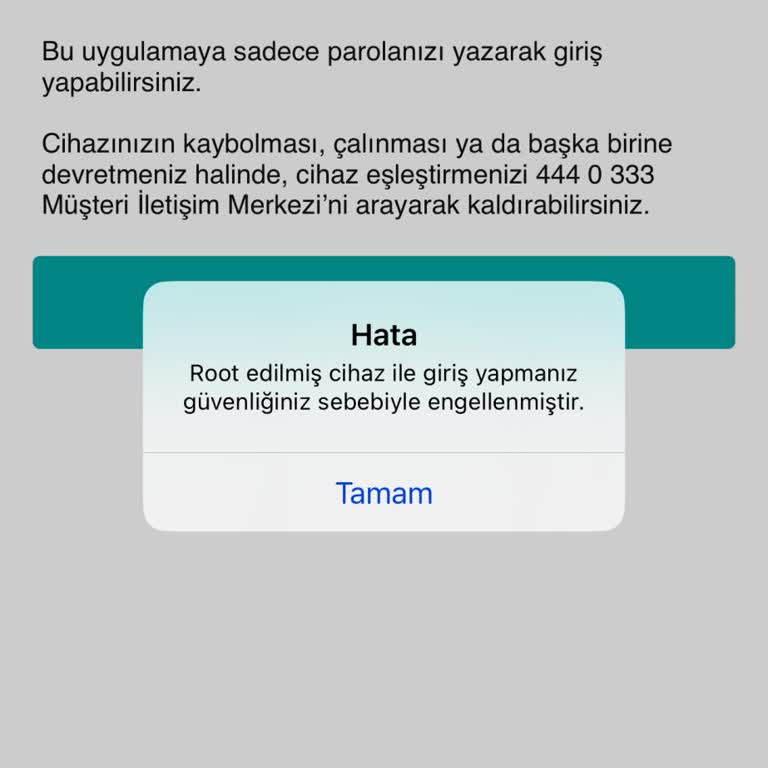 Garanti BBVA Mobil Bankacılıkta Root Uyarısı Sorunu