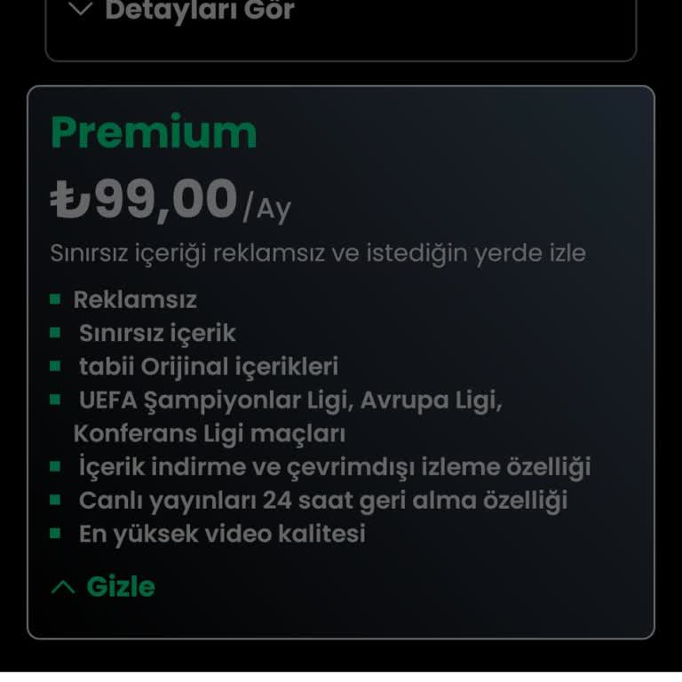 Tabii Uygulamasında Paket Yükseltme Sorunu Ve Ücret İadesi Talebi