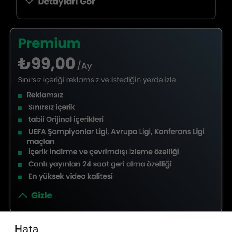 Premium Üyelik Sorunu: İzleme Erişimi Engeli