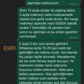 Kahve Makinesi Tamirinde Sürekli Sorunlar Ve İletişim Eksikliği