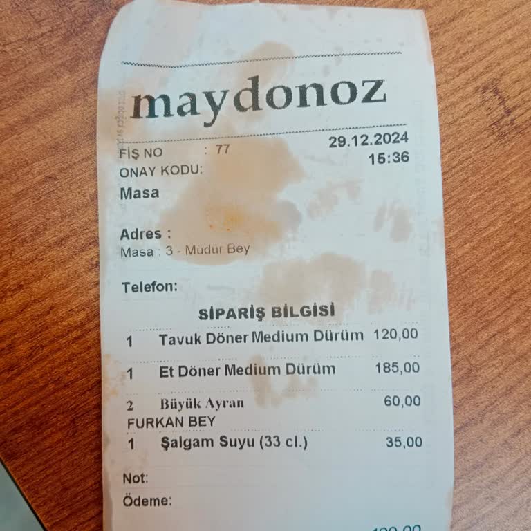 Yüksek Fiyatlı Menü Şikayeti