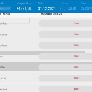 Tüvtürk Randevu Sorunu: Muayene İçin Boş Yer Bulamıyorum