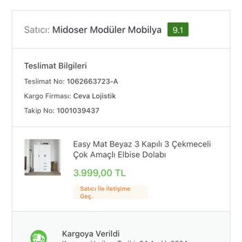 Gardırop Teslimatında Yaşanan Uzun Gecikme