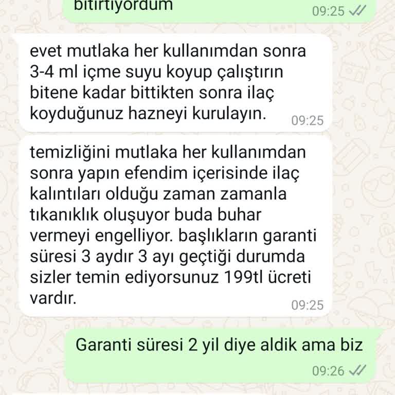 Garanti Kapsamında Olmayan Nebülizatör Sorunu