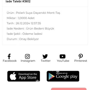 Tiffany Tomato Uygulamasında İade Süreci Sorunu