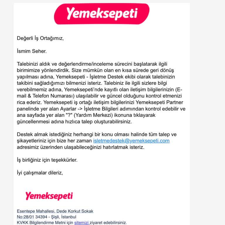 Yemeksepeti Kuryesiyle İlgili Geçiş Sorunu