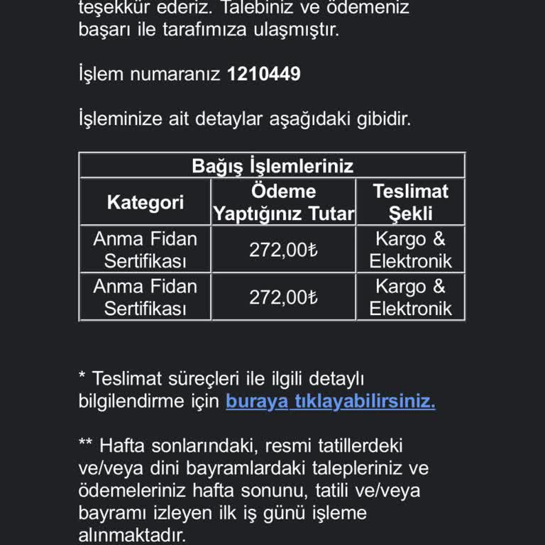 Fidan Bağışı Sertifikası Eksikliği