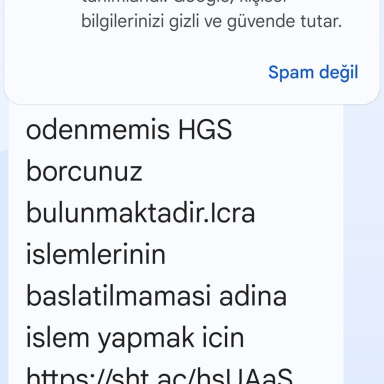 Yanıltıcı HGS Borcu Mesajı Ve Kimlik Bilgisi Güvenliği