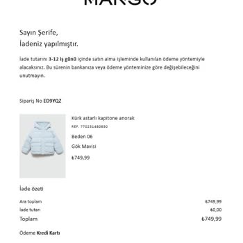 Mango'dan İptal Edilen Sipariş Ve Taksitli İade Sorunu