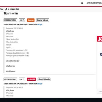 KFC Siparişlerinde Gecikme Ve İptal Sorunu