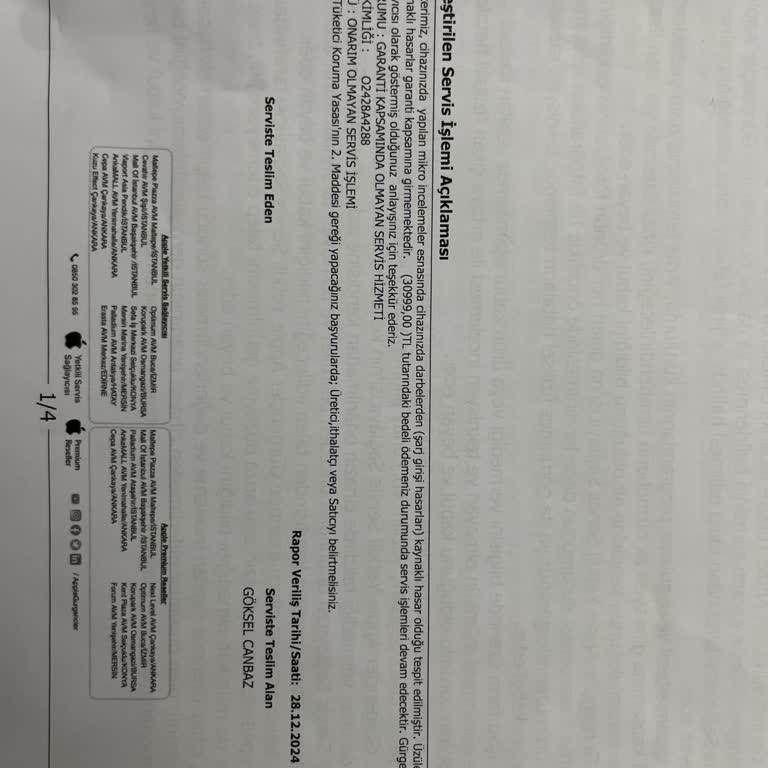 Apple Servis Ve Müşteri Hizmetleri Hayal Kırıklığı