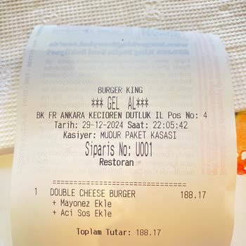 Burger King Siparişimde Beklenmedik Eksiklikler Ve Yanıltıcı Uygulama Deneyimi