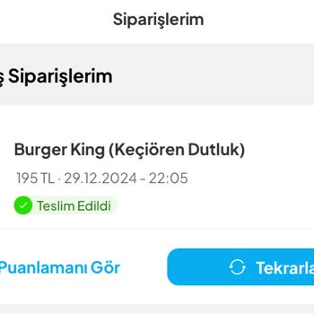 Burger King Siparişimde Beklenmedik Eksiklikler Ve Yanıltıcı Uygulama Deneyimi