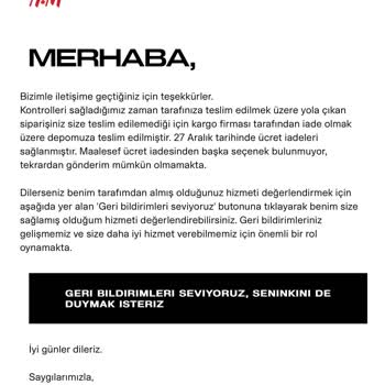 H&M Ve Hepsijet İle İletişim Eksikliği: İade Edilen Ürünlerim İçin Çözüm Bekliyorum