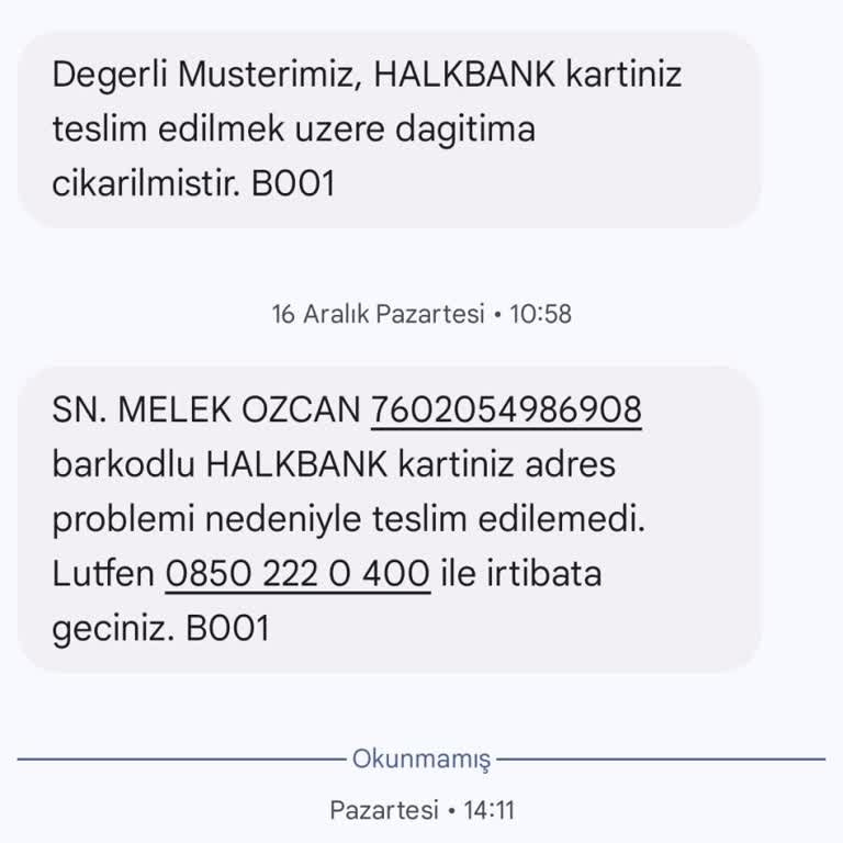 Halkbank Kart Teslimatında Yaşanan Sorunlar