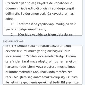Vodafone'da Çifte Çekim Ve İade Sorunu