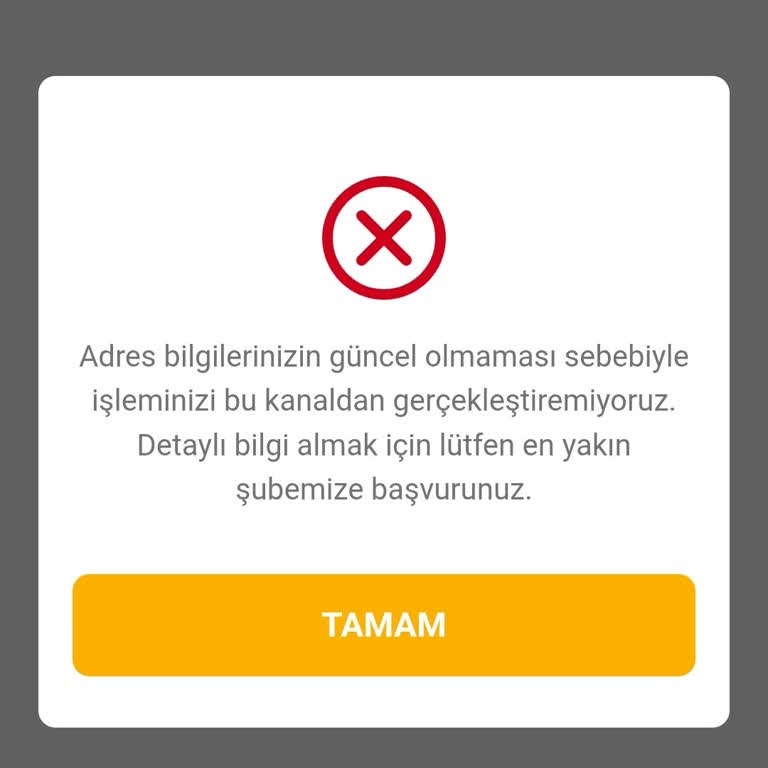 Yurt Dışında Adres Güncelleme Hatası