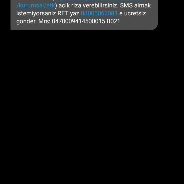 Bilinmeyen Numarama Gelen İhlas Pazarlama Mesajı