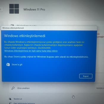 Windows 11 Pro Lisans Anahtarı Sorunu