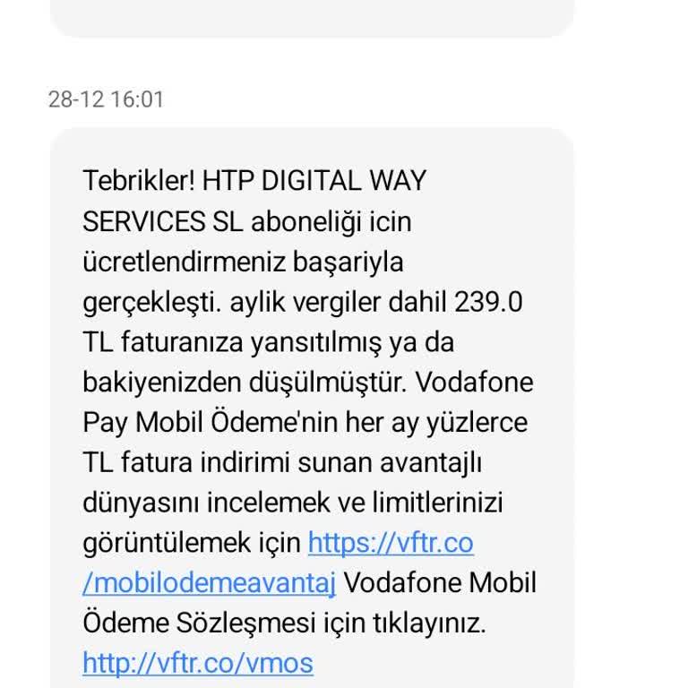 Vodafone Pay Bilinçsiz Abonelik Ve Haksız Fatura Yansıması