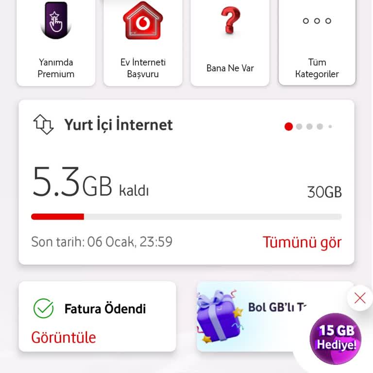 Vodafone Sınırsız İnternet Paketi Sorunu