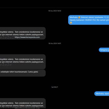 Siparişim Kargolanmıyor Ve İletişim Kurulamıyor