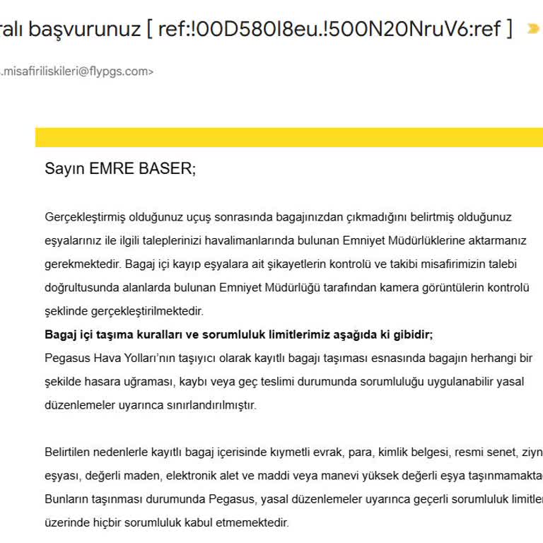 Pegasus Uçuşunda Kaybolan Parfümüm İçin Adalet Arıyorum!