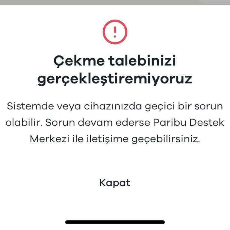 Paribu Hesabımda İşlem Yapamıyorum