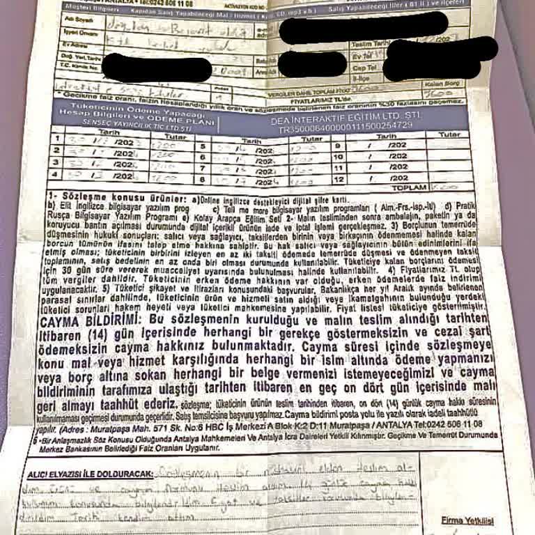 Yanıltıcı Sözleşme Ve Haksız İcra Takibi