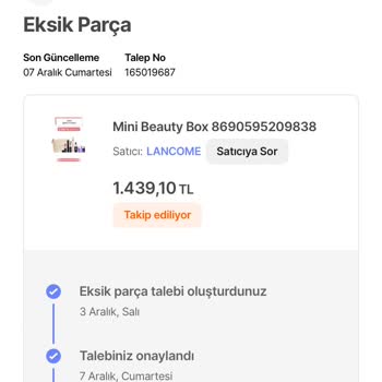 Eksik Ürün Ve Yetersiz Hizmet Kalitesi