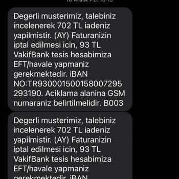 Yanlış Fatura Ve Sürekli Rahatsız Eden Sistem Hatası