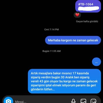 Sipariş İptali Ve İade Talebi