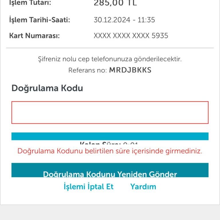 Operatör Değişikliği Sonrası Güvenlik Kodu Sorunu
