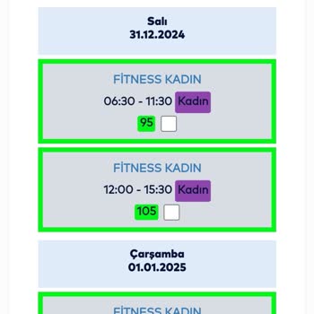 Fatih Spor Kompleksi'nde Yanlış Seans Bilgisi Sorunu