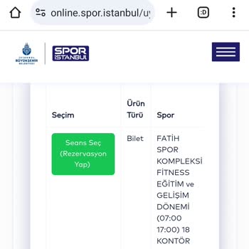 Fatih Spor Kompleksi'nde Yanlış Seans Bilgisi Sorunu