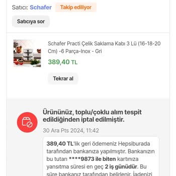 Hepsiburada Bilinçsiz İptal Ve Mağduriyet