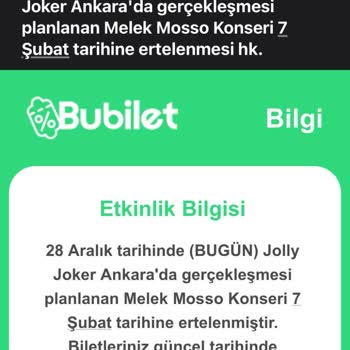 Konser Tarihi Değişikliği Mağduriyeti