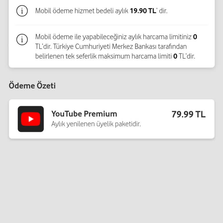 Mobil Ödeme Limiti Sorunu: Youtube Premium Kullanamıyorum