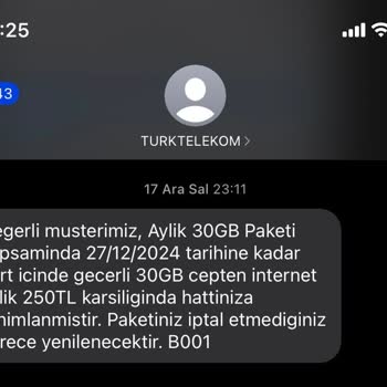 Aylık İnternet Paketinin Erken Sona Ermesi Sorunu