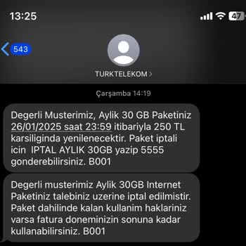 Aylık İnternet Paketinin Erken Sona Ermesi Sorunu