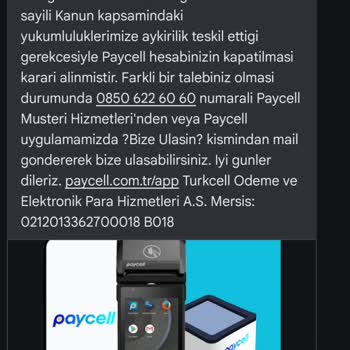 Paycell Hesap Kapatma Kararı Ve Yetersiz Müşteri Hizmeti