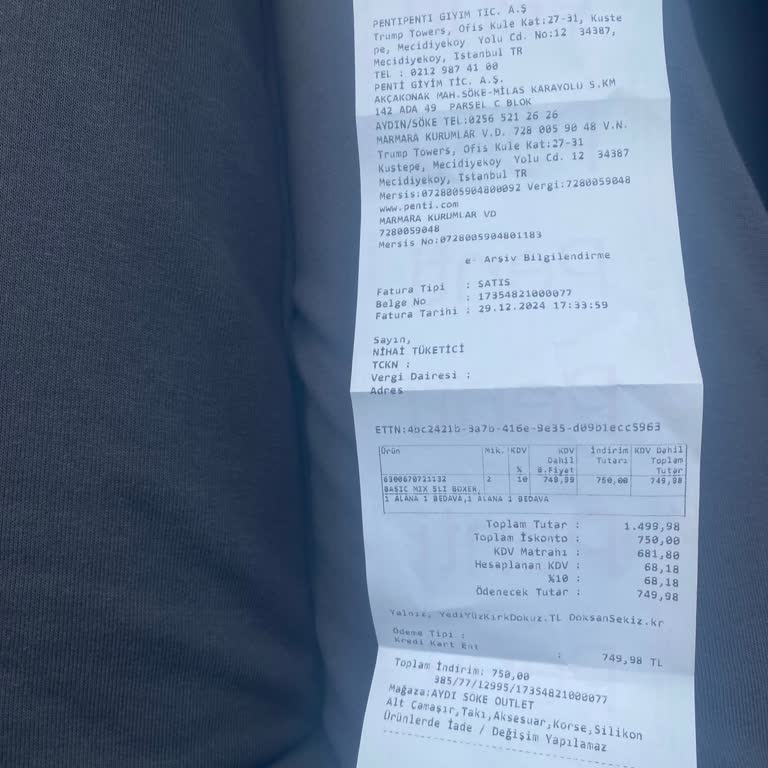 Penti Mağazasında Değişim Talebine Olumsuz Yanıt